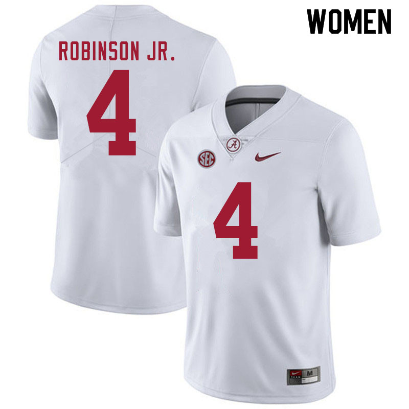 Alabama Crimson Tide Women's Brian Robinson Jr. #4 White NCAA Nike Authentic Stitched 2020 College Football Jersey WC16S56MM